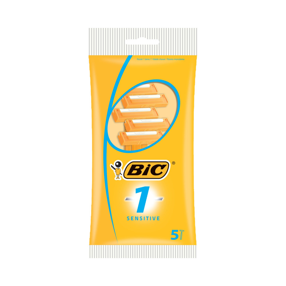 BIC 1 DISPOSABLE RAZOR SENSITIVE PK5