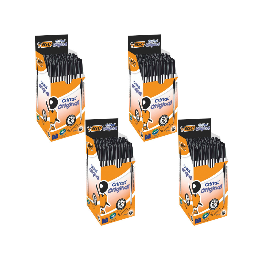 BIC CRISTAL BALL PEN BLK PK50 4FOR3