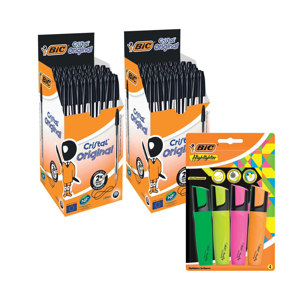 BIC CRISTAL BALL BLK P50 X2 FOC MRKR