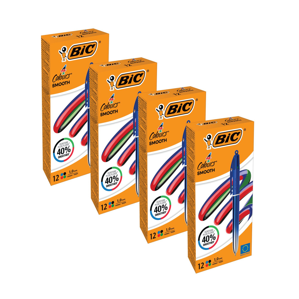 BIC 4 COL PRO BALL BLU PK12 4 FOR 3