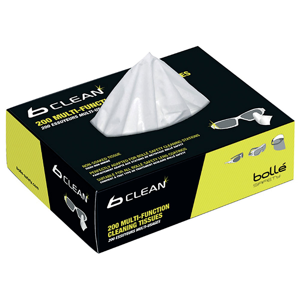 BOLLE SAFETY CLEANING TISSUES PK200