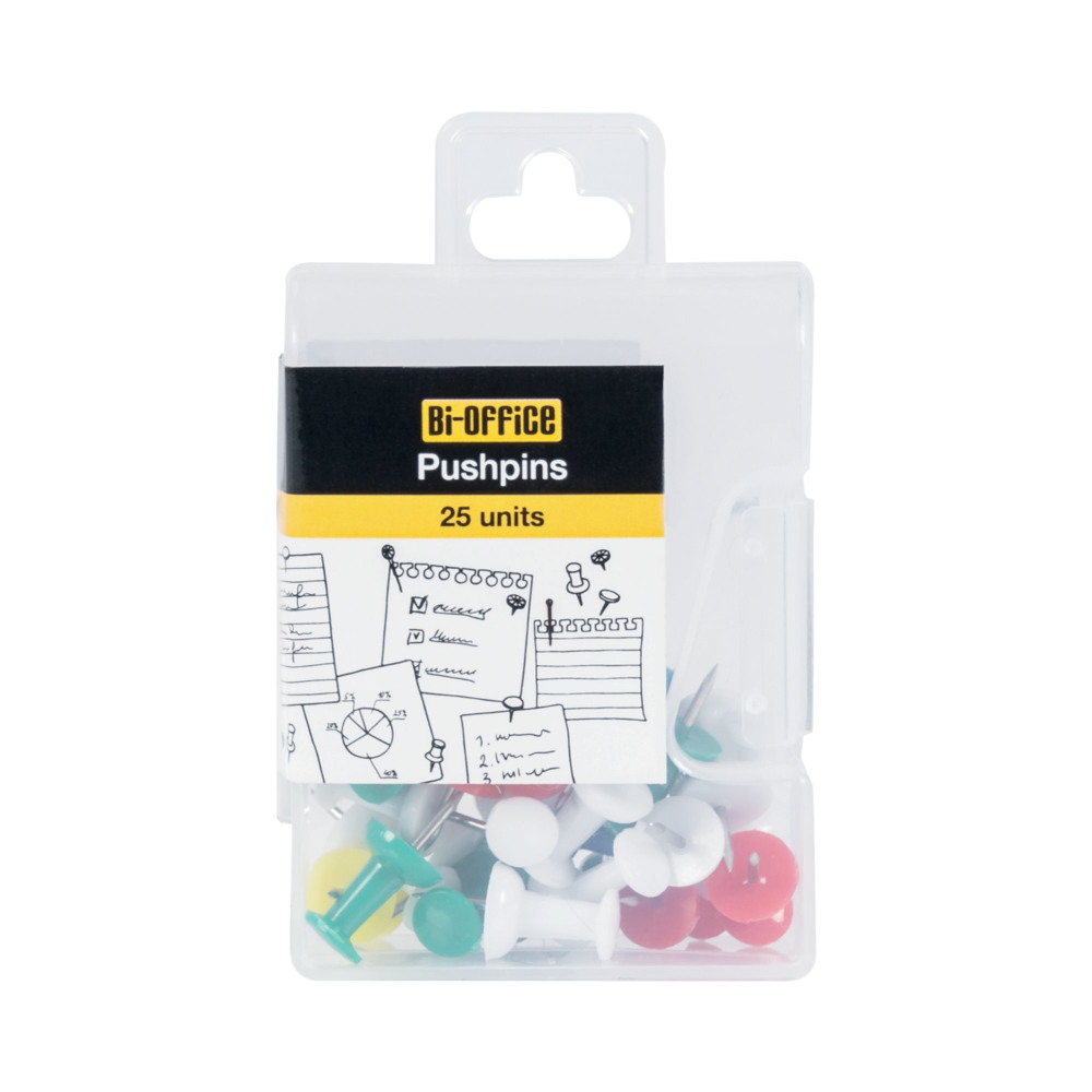 PUSH PINS ASSORTED COLOURS PK25