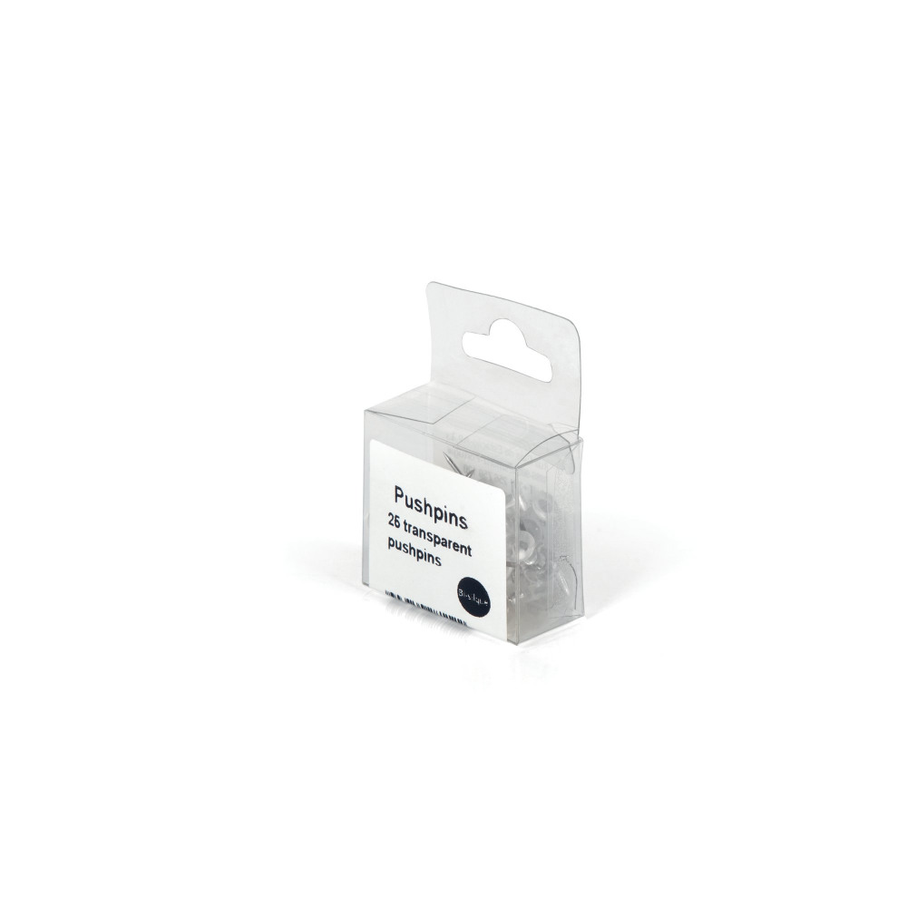 PUSH PINS CLEAR/TRANSPARENT PK25