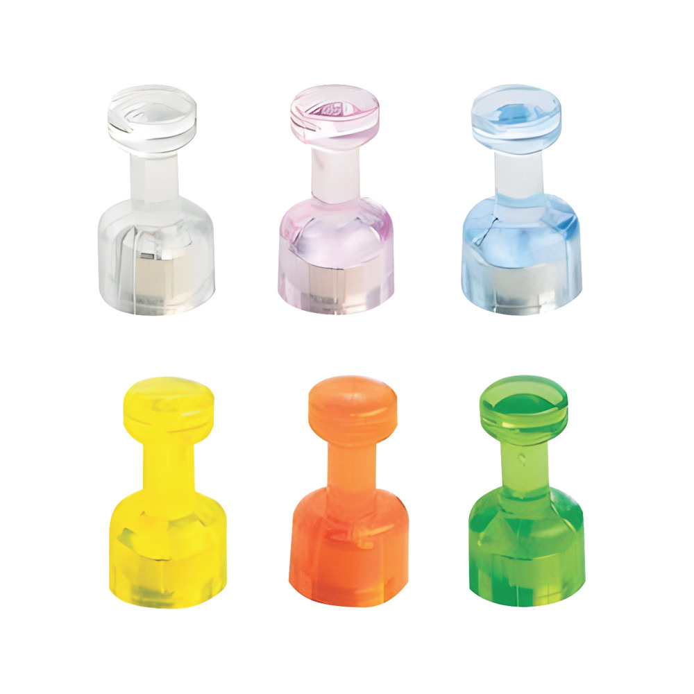 BI-OFFICE PIN COLOURED MAGNETS PK6