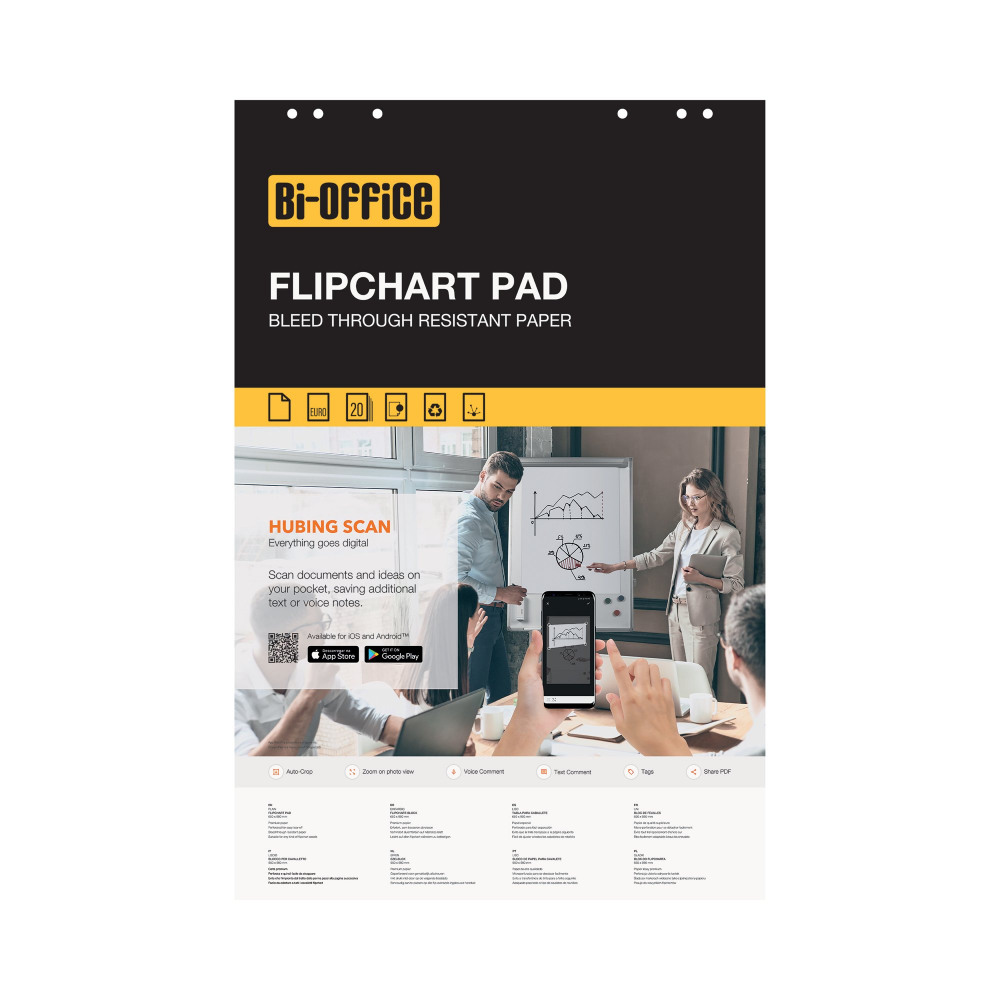 FLIPCHART PAD PLAIN 20 SH EURO PK5