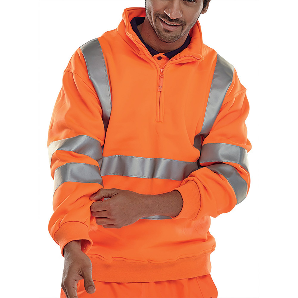 QUARTER ZIPPED SWEATSHIRT ORANGE M