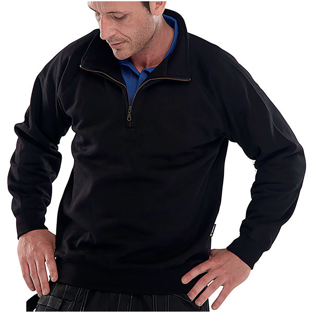 QUARTER ZIP SWEATSHIRT BLACK L