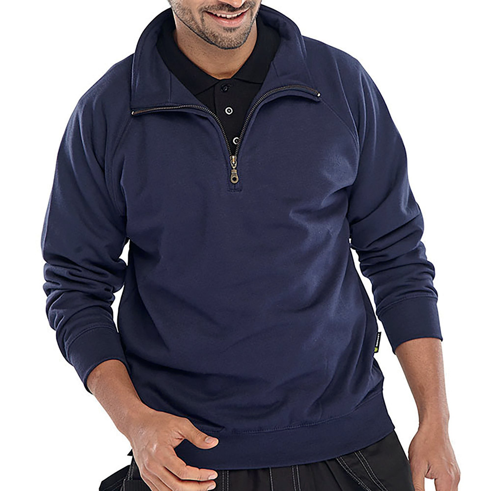 QUARTER ZIP SWEATSHIRT NAVY BLUE 3XL