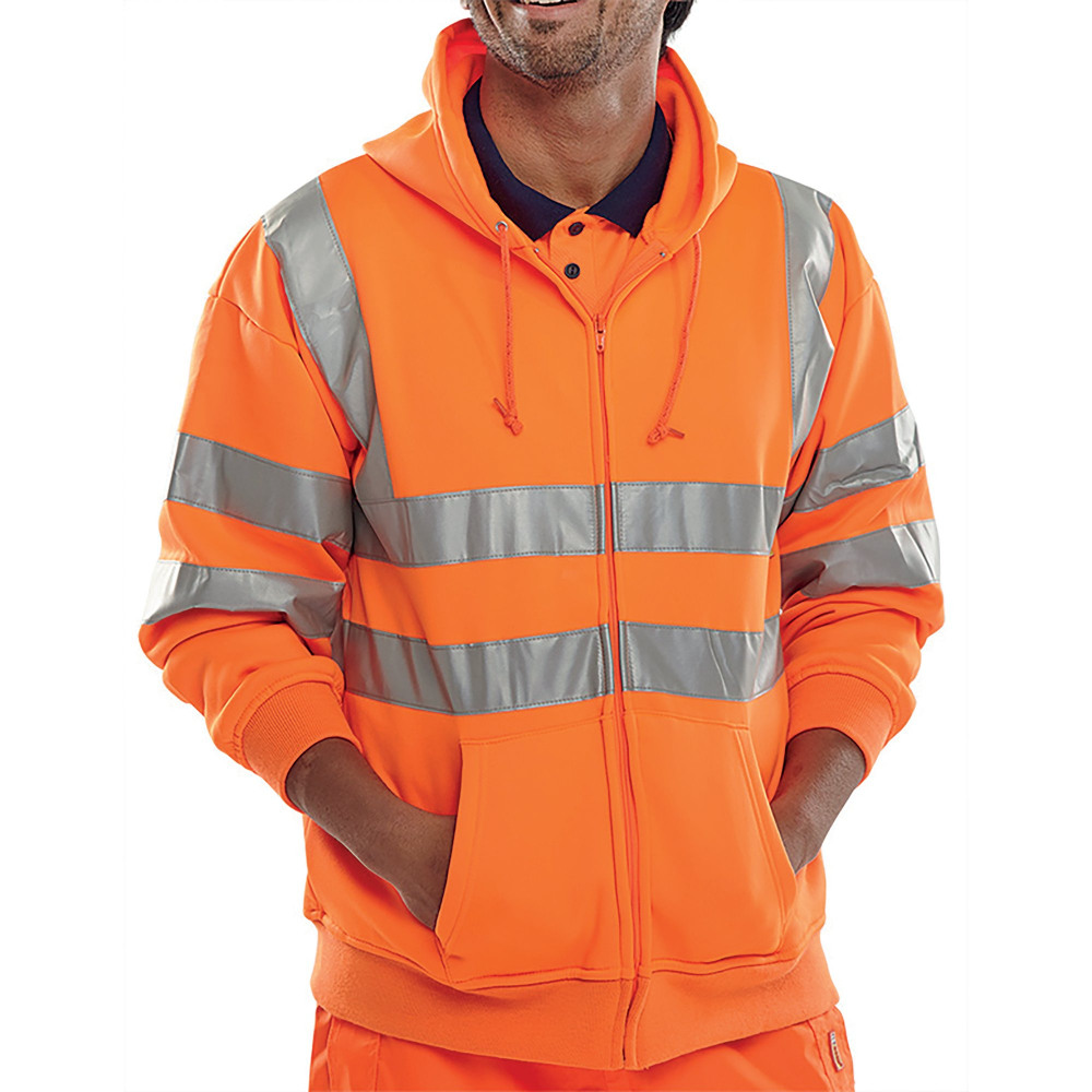 ZIP UP HOODED SWEATSHIRT ORANGE S