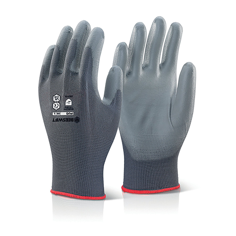 PU COATED GLOVES GREY M
