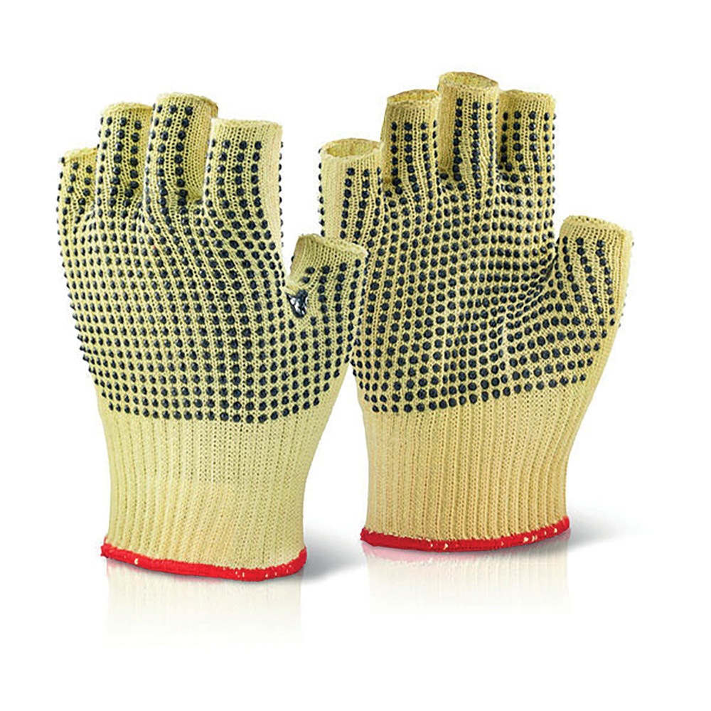 REINF FINGERLESS DOTTED GLOVES 1PR10