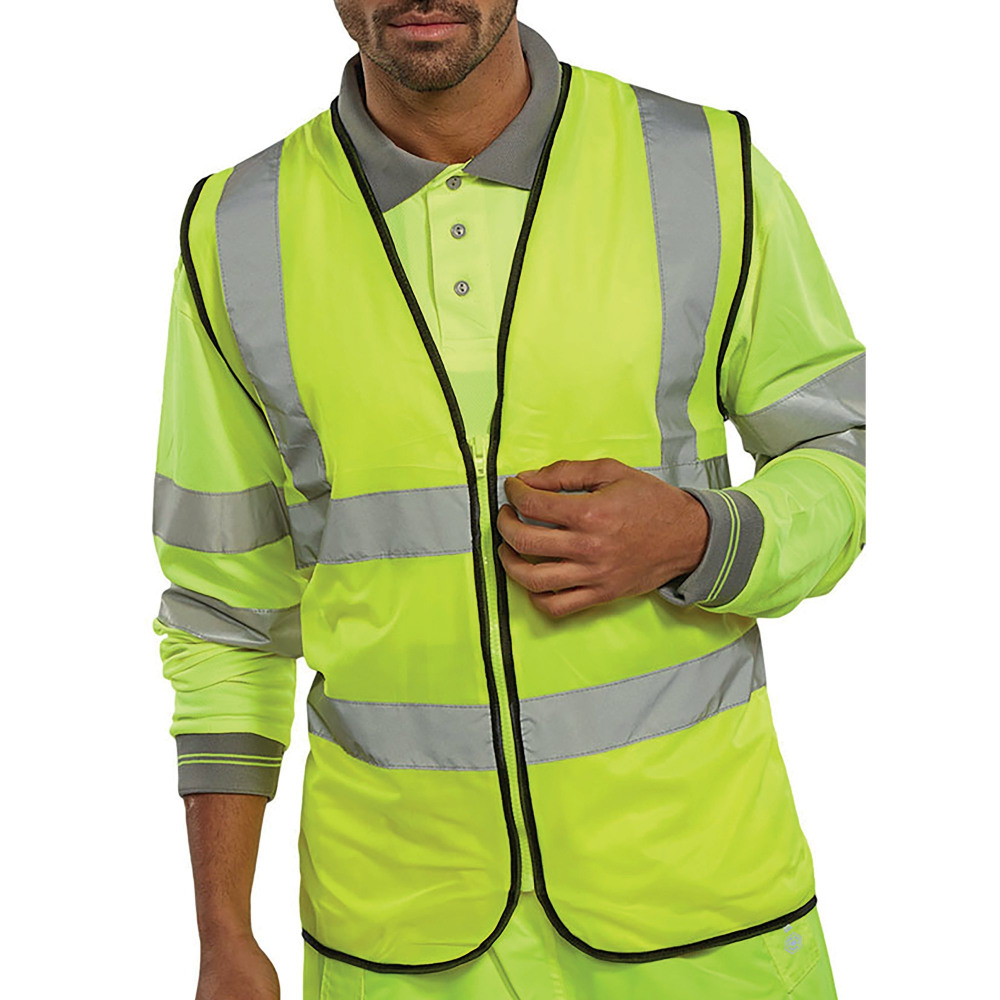 HI VIS WAISTCOAT WITH ZIP SYLW 4XL