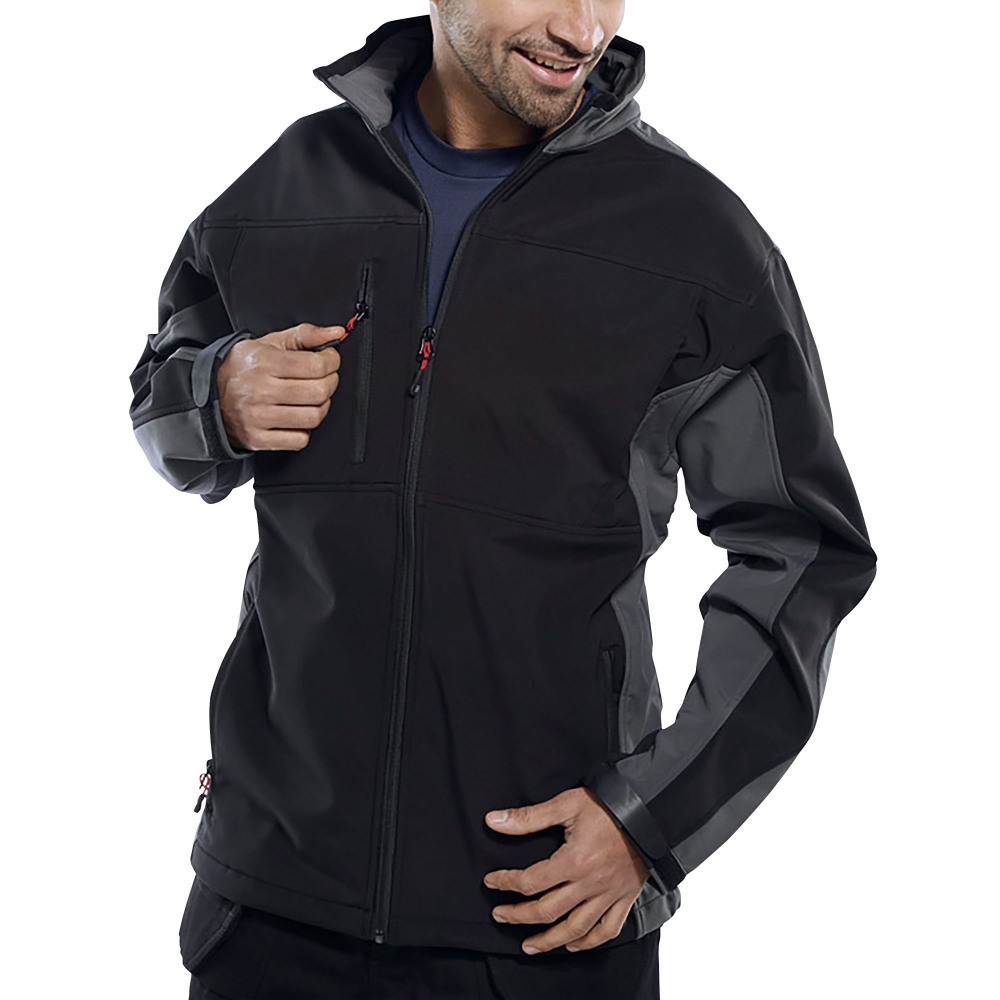 SOFT SHELL JACKET BLACK/GREY S