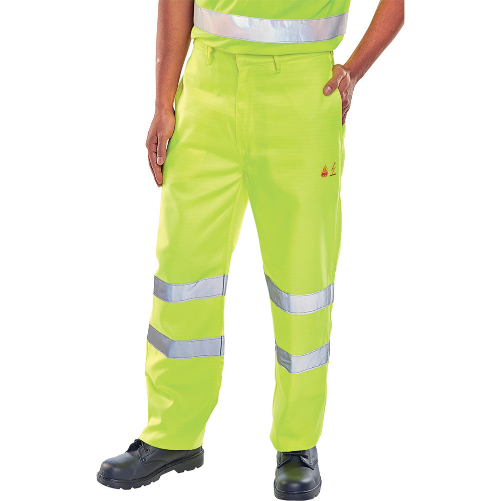 FIRE RETARDANT TROUSERS SAT YLW 30