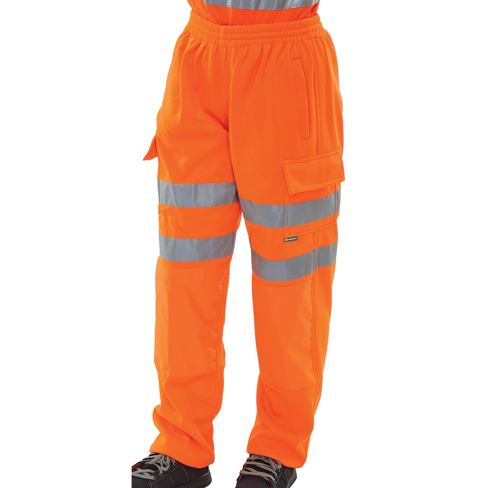 HI VIS JOGGING BOTTOMS ORANGE L