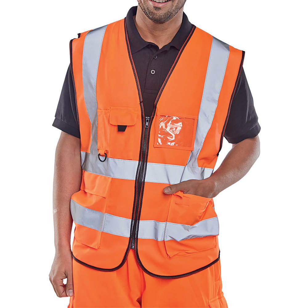 EXEC HI VIS WAISTCOAT ORANGE M
