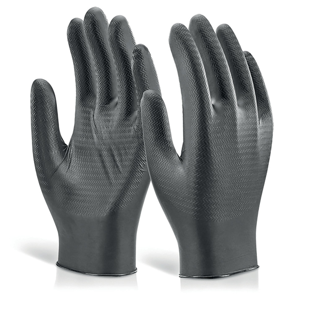 NITRILE DISB GLOVES PF BLK M PK1000