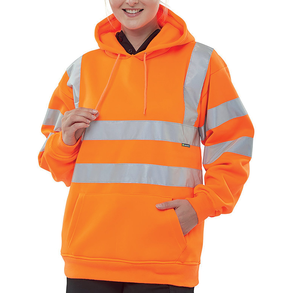 PULL ON HOODY SWEATSHIRT ORANGE 4XL