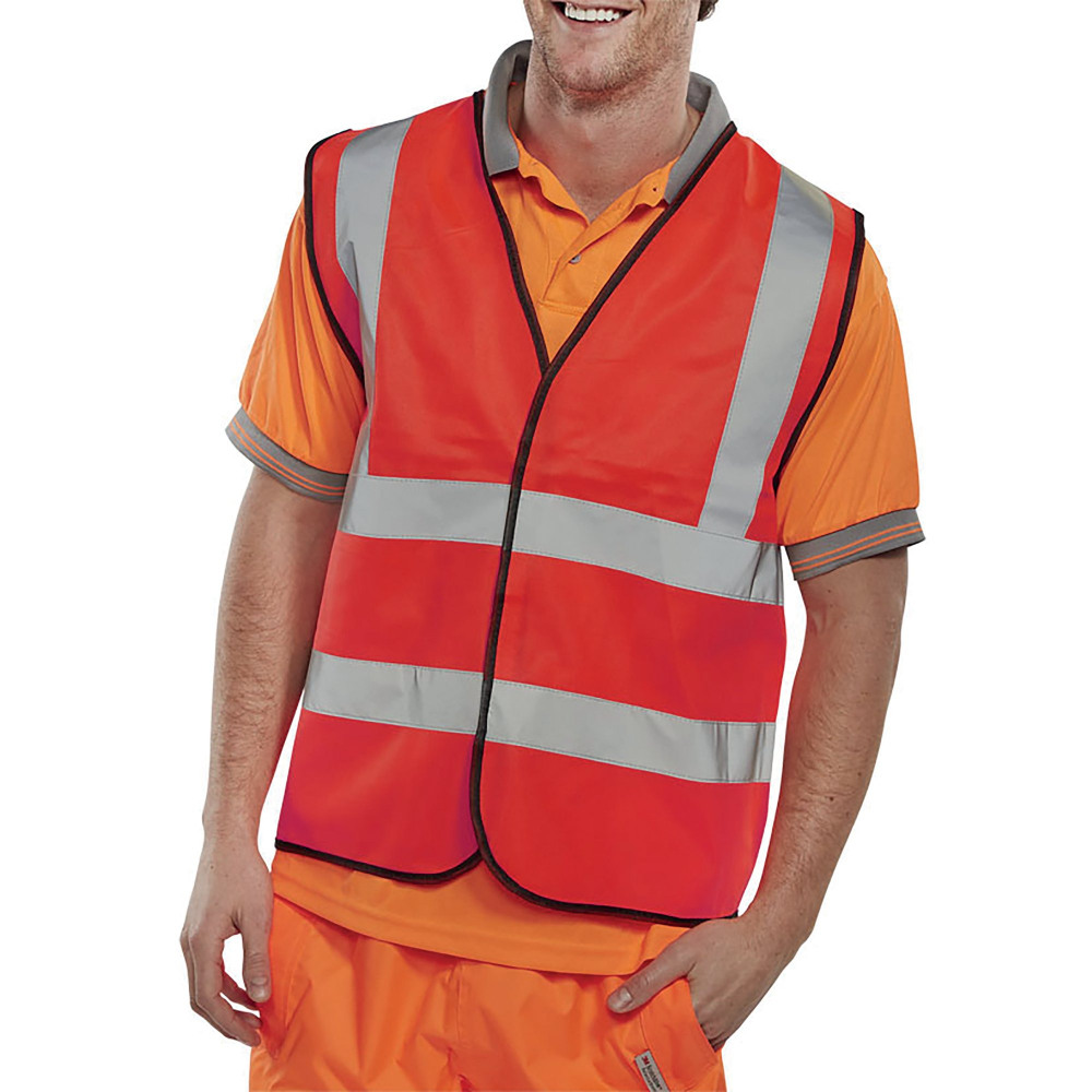 HI VIS WAISTCOAT APP G RED 4XL