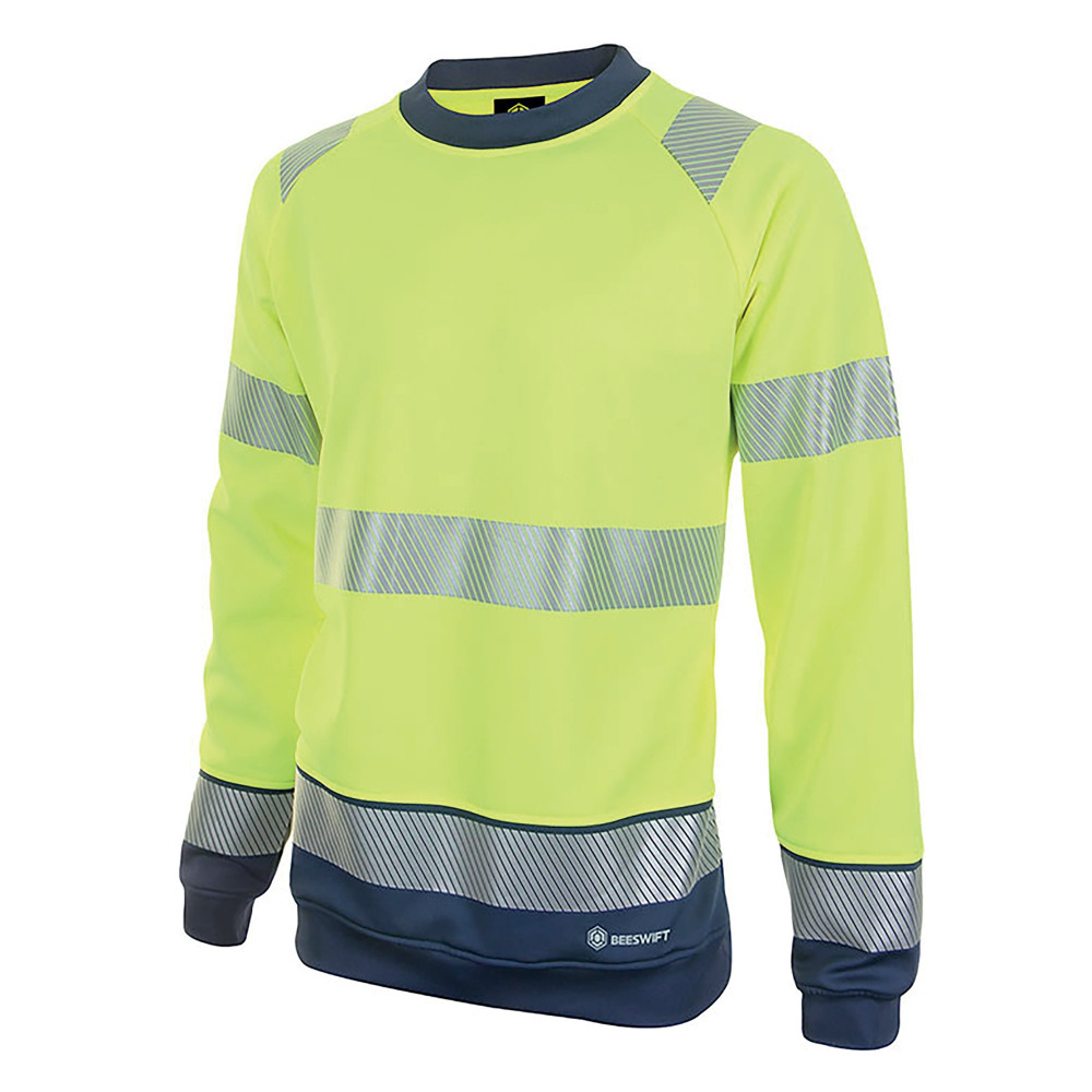 HI VIS SWEATSHIRT SYELLOW/NBLUE M