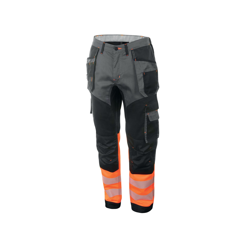 HI VIS 2TONE TROUSERS ORG/BLACK 44T