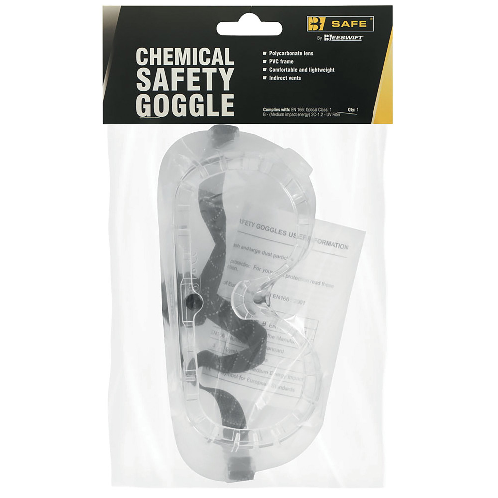 B-BRAND CHEMICAL SAF GOGGLES CLEAR