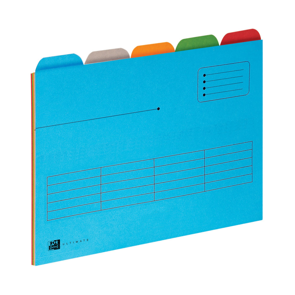 OXFORD 5 TABBED FOLDER A4 ASS PK5