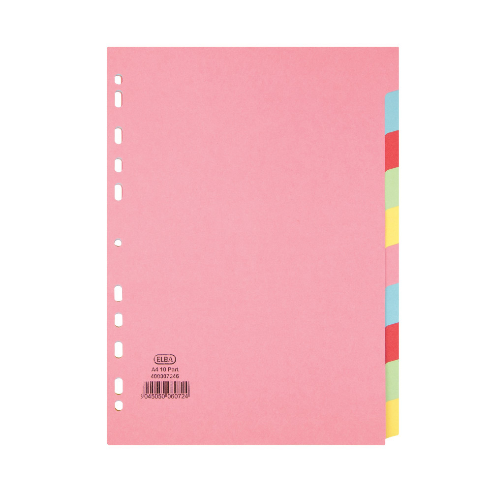ELBA A4 10 PART CARD DIVIDER AST