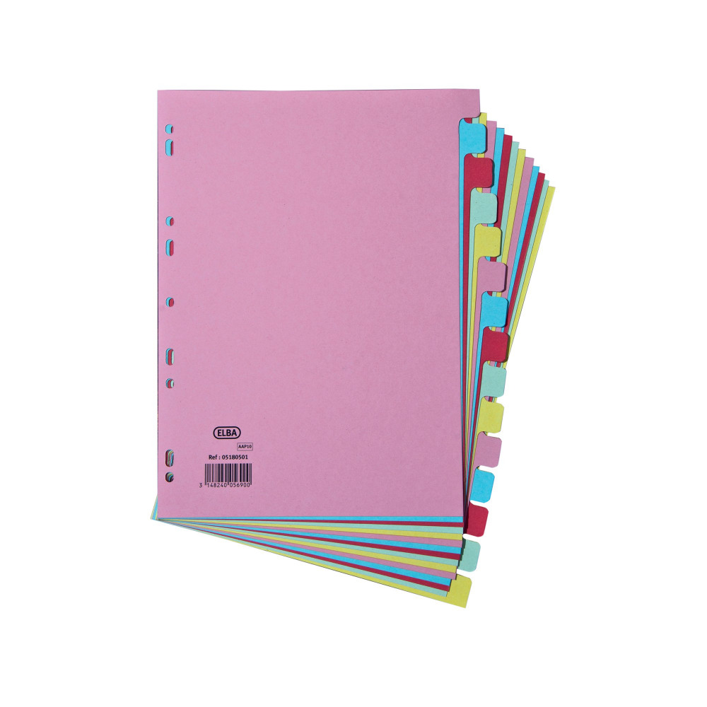 ELBA A4 CARD DIVIDERS 15 PART AST