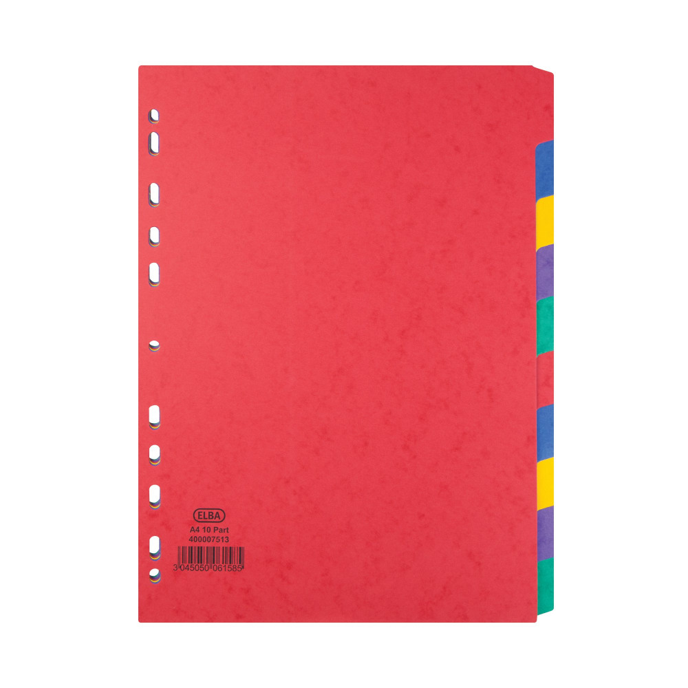 ELBA A4 10 PART PRESS BOARD DIVIDER