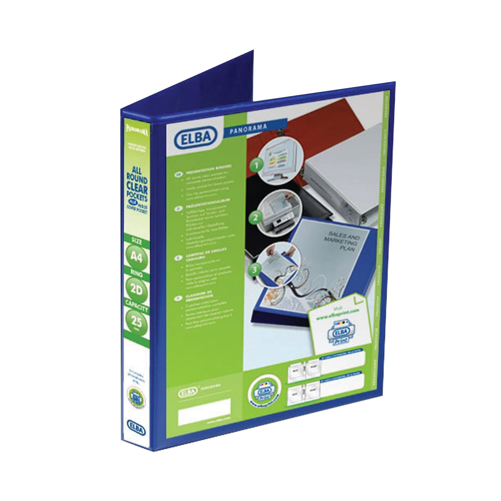ELBA PRES RBNDR 2D 25MM A4 BLUE PK6