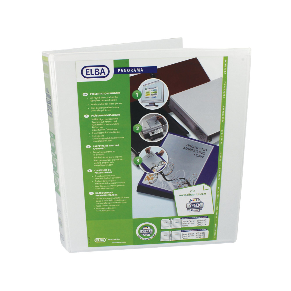 ELBA PRES R/BINDER 2D 25MM A4 WHT P6