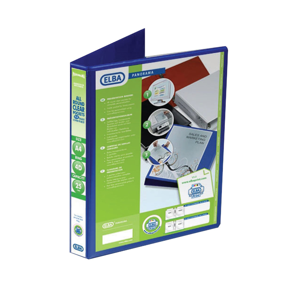 ELBA PRES RBNDR 4D 25MM A4 BLU PK6