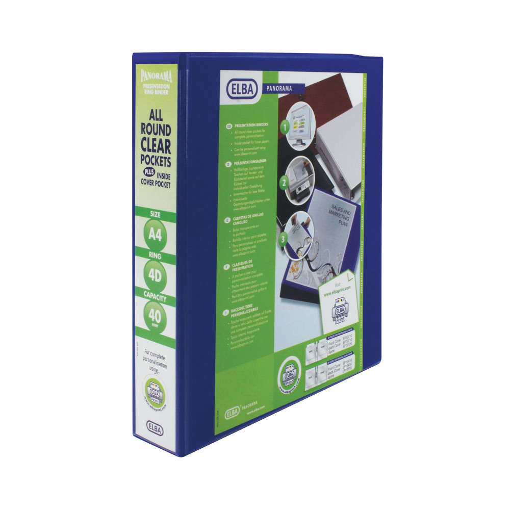 ELBA PRES RBNDR 4D 40MM A4 BL PK6