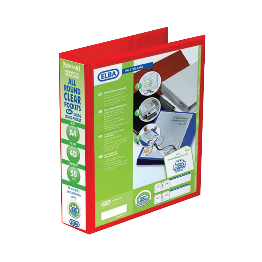ELBA PRES RBNDR 4D 50MM A4 RED PK4