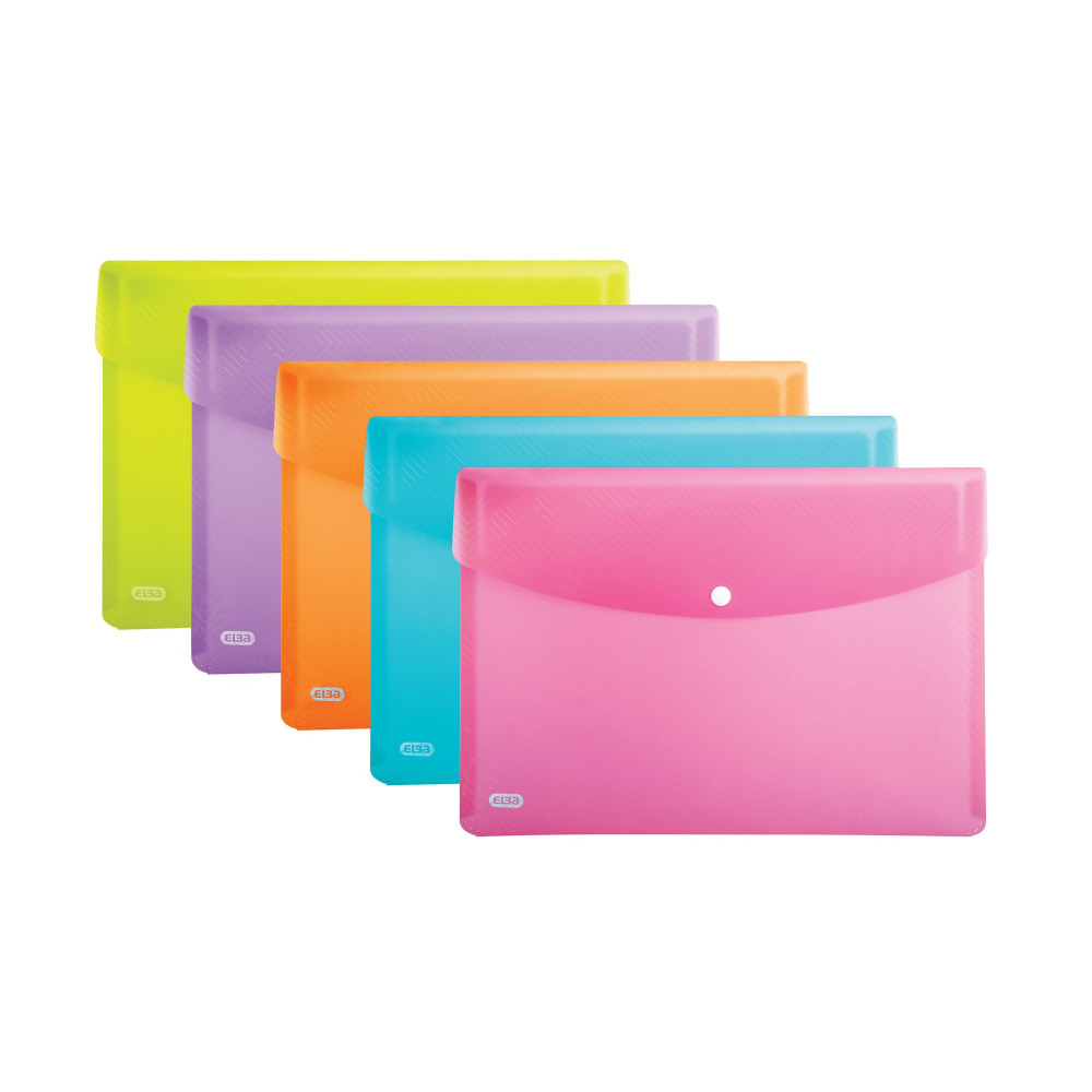 ELBA SNAP WALLET PP A4 ASSORTED PK5