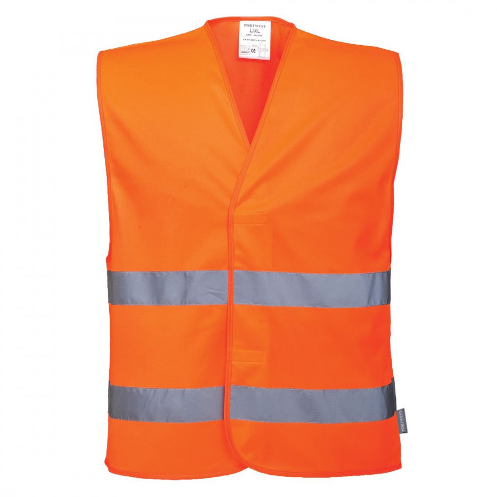 HI-VIS TWO BAND VEST ORG S/M