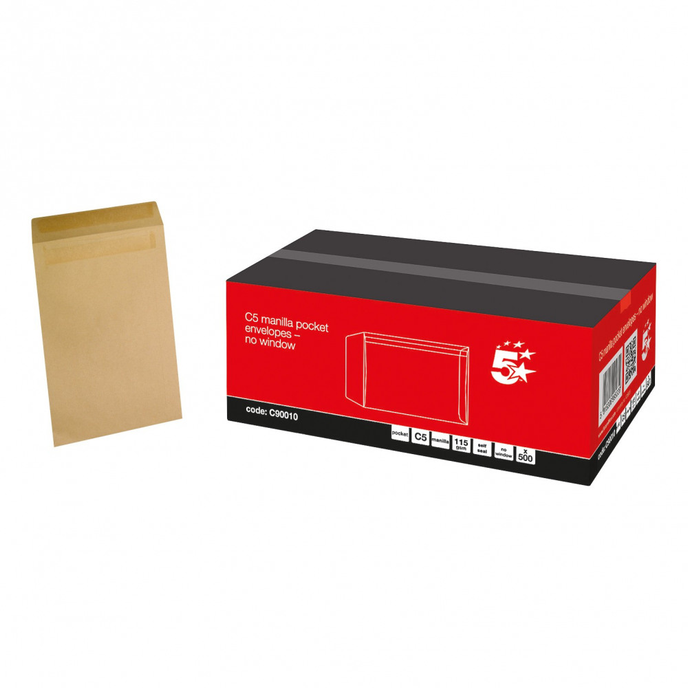 ENV PKT C5 229X162MM MANILLA PK500