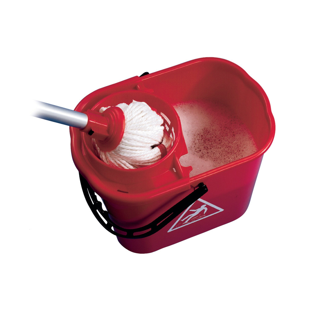 2WORK MOP BUCKET/WRINGER 15L RED