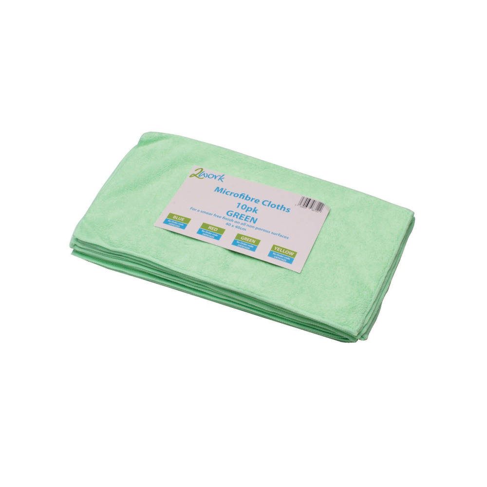 2WORK MICROFIBR CLOTH GRN 400MM PK10