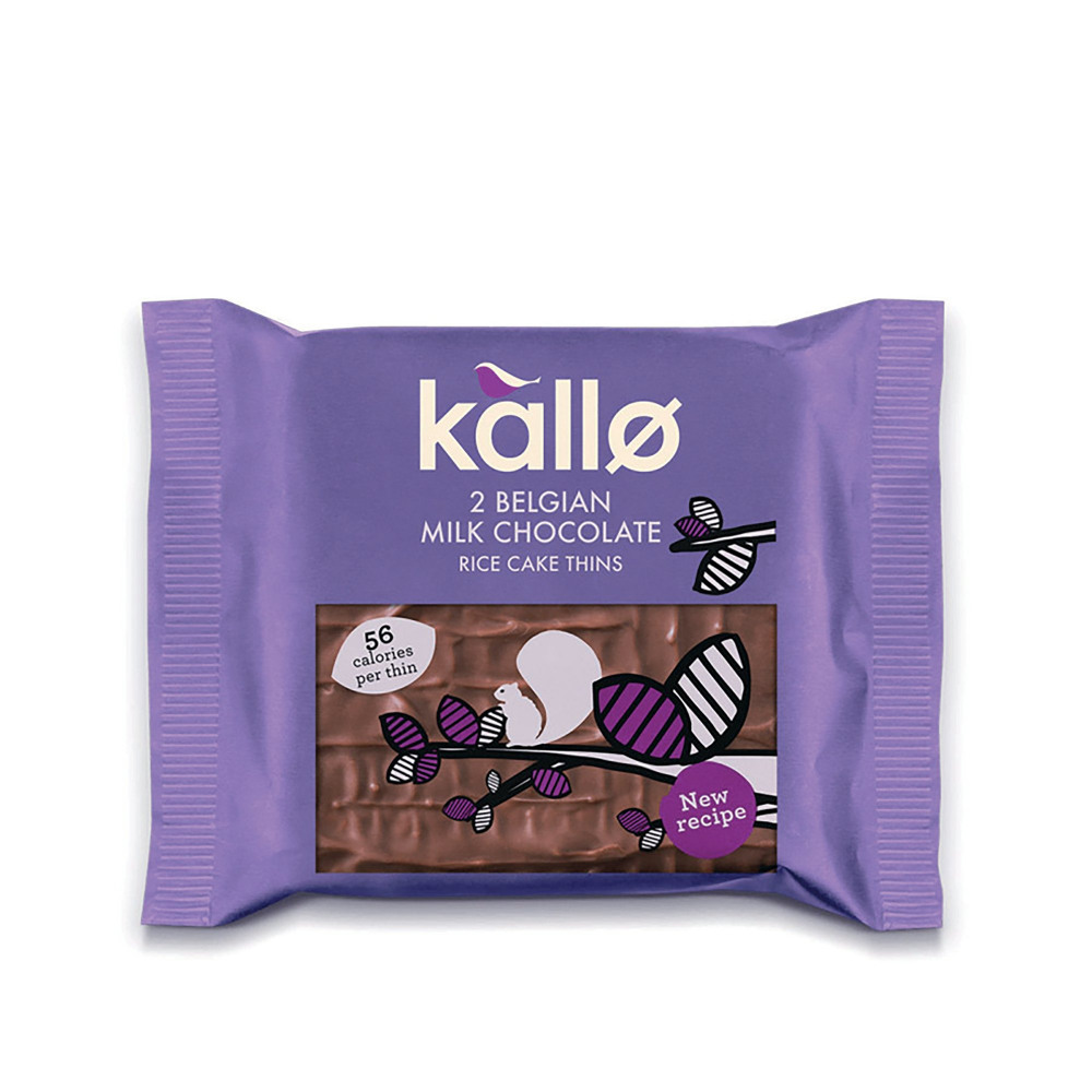 KALLO MILK CHOC RICE CAKE 2PK PK30
