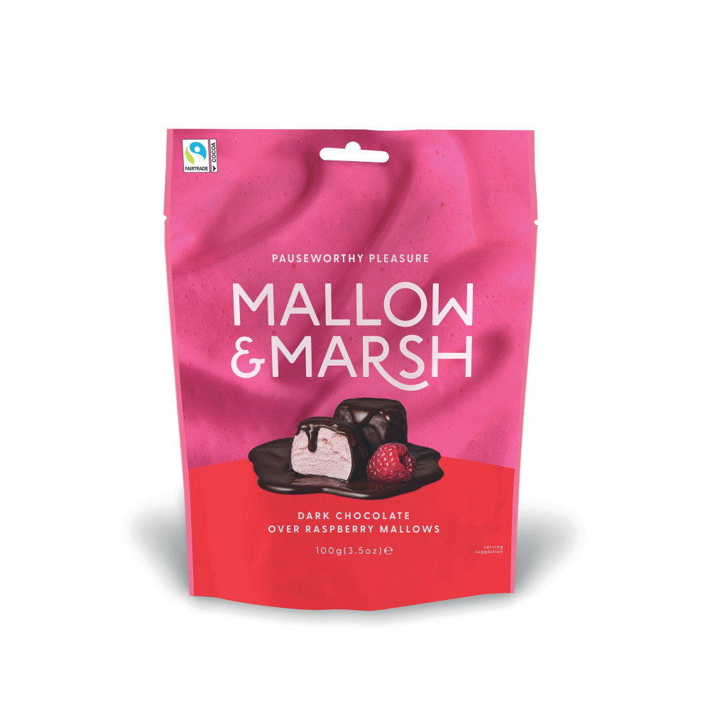 MALLOW RASPBERRY DARK CHOC POUCH PK6