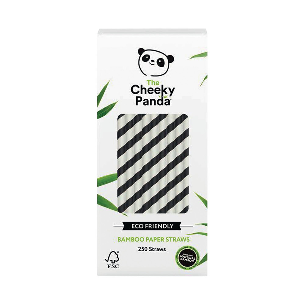 CHEEKY PANDA STRAW BLACK STRP PK250