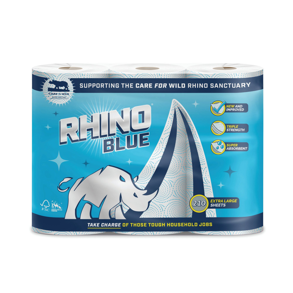 RHINO KITCHEN ROLL 3PLY 70SH WHT PK3