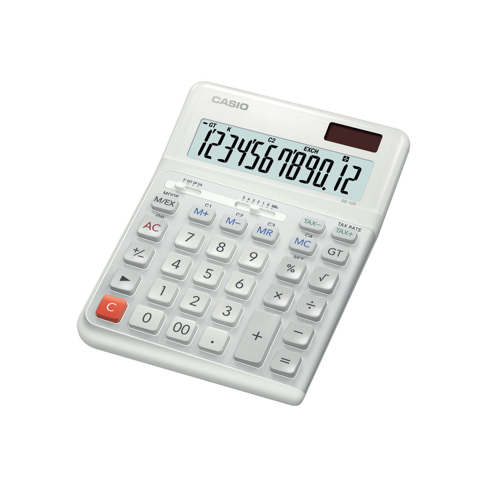 CASIO DE-12E 12 DIGIT ERG CALC WHITE