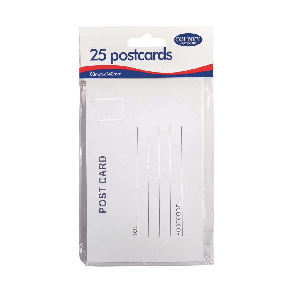 WHITE POSTCARDS X25 PK12