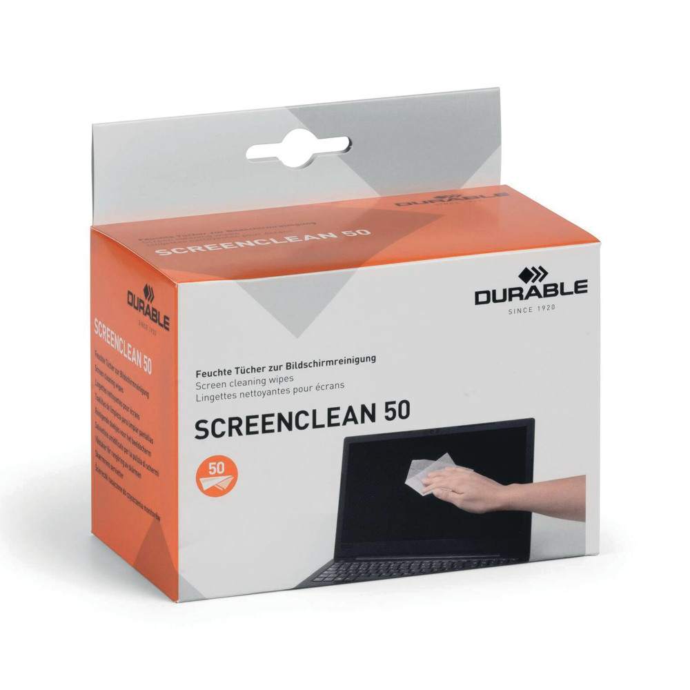 DURABLE SCREENCLEAN 50 WIPES PK50