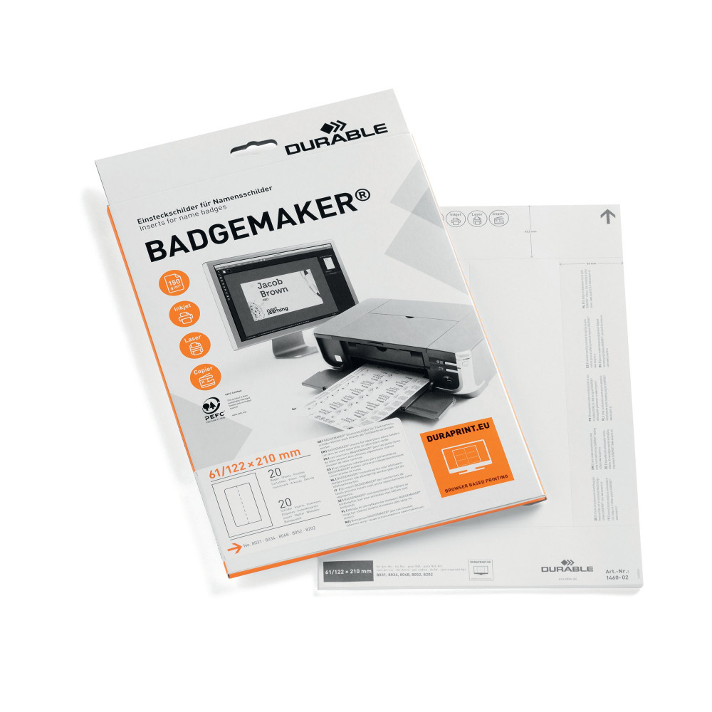 DURABLE BADGEMAKER INS 61X210 PK20