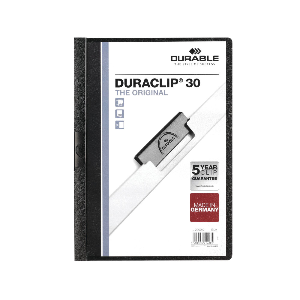 DURABLE 3MM DURACLIP FILE BLK PK25
