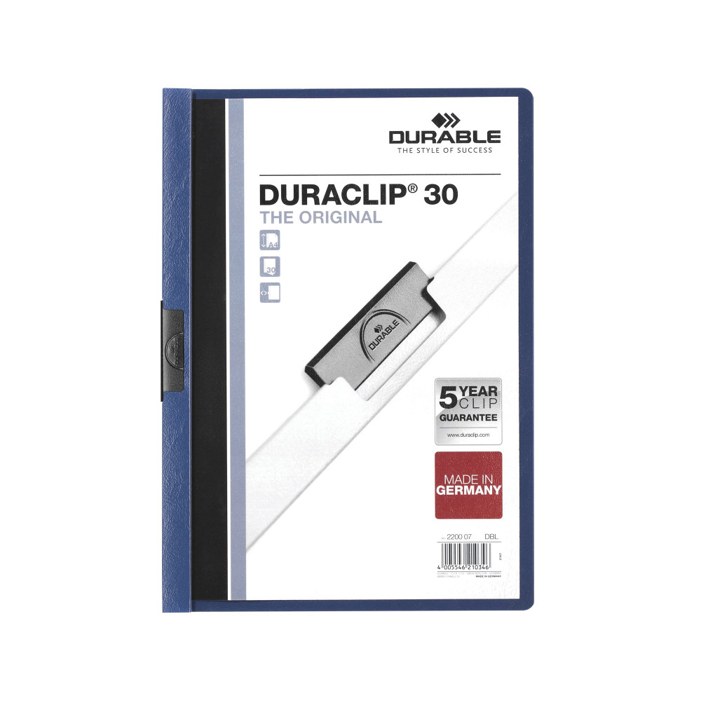 DURABLE 3MM DURACLIP FILE DK BLU P25